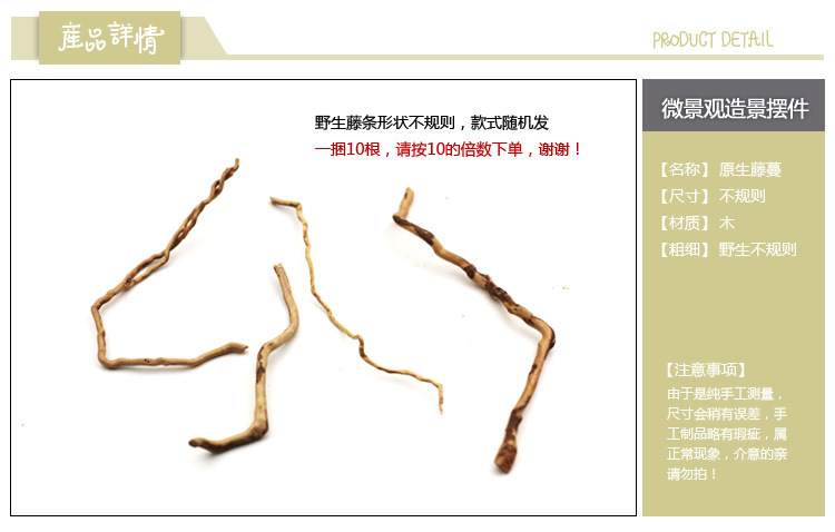 植宠 微景观原生藤蔓批发 生态瓶造景装饰野生树枝条荆棘树从树根