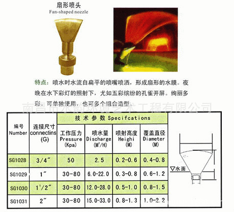 江西南昌鸭嘴扇形喷头 喷泉喷头 铜喷泉喷头 喷泉设备 喷灌设备