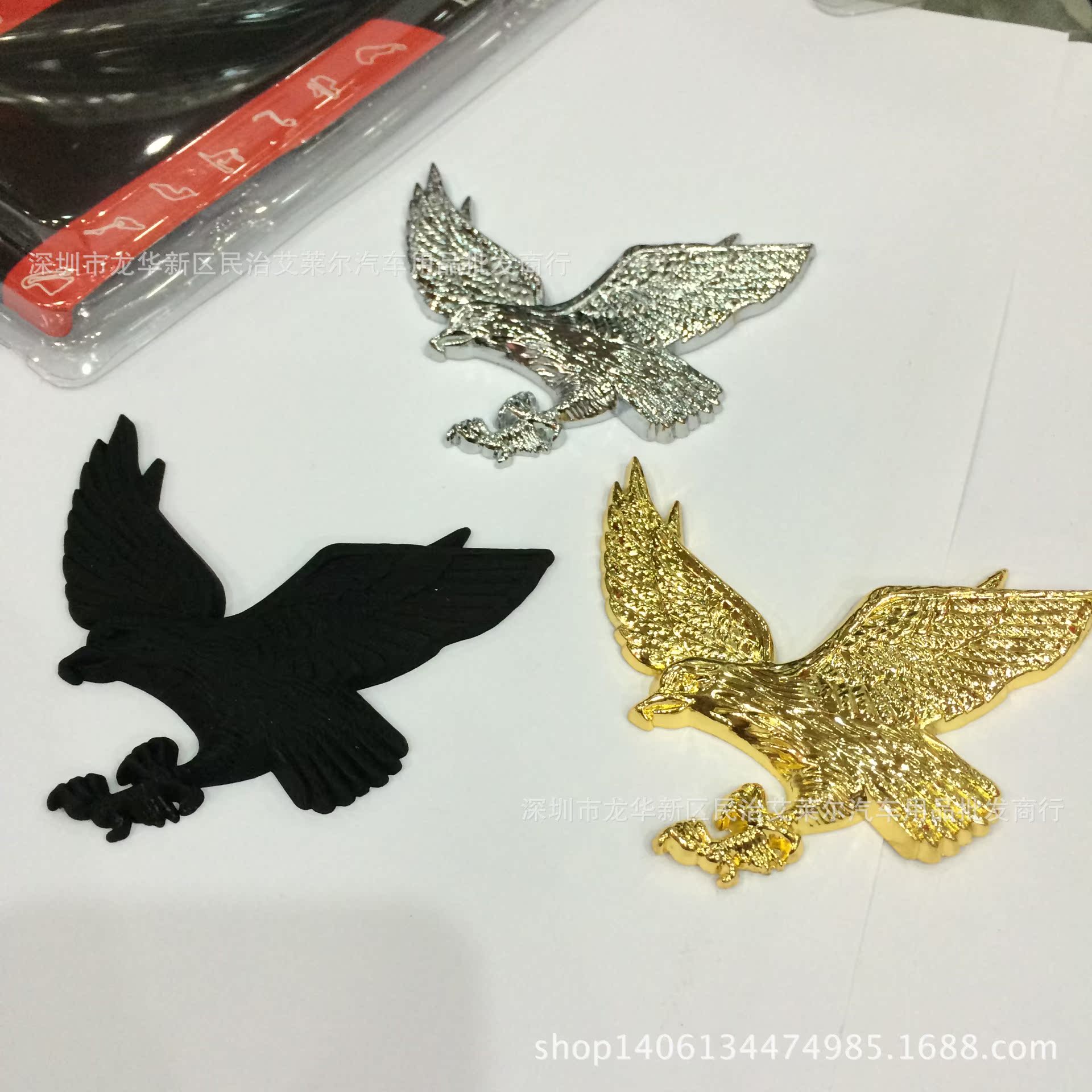 老鹰翅膀纯金属汽车尾标贴 飞鹰标改装个性老鹰装饰贴 3d立体贴