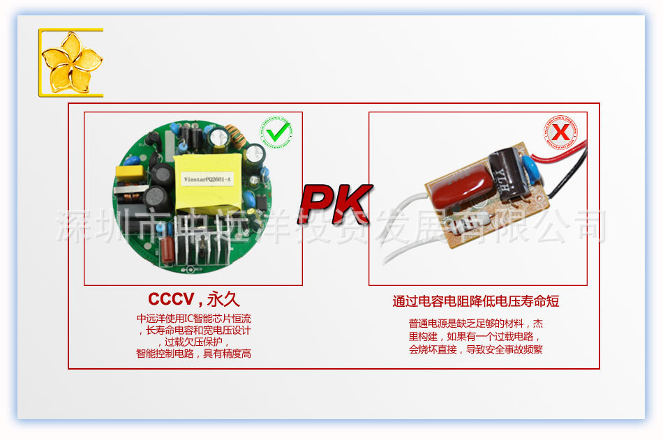 线路板对比图