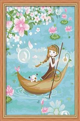 童话-撑船道别20x30