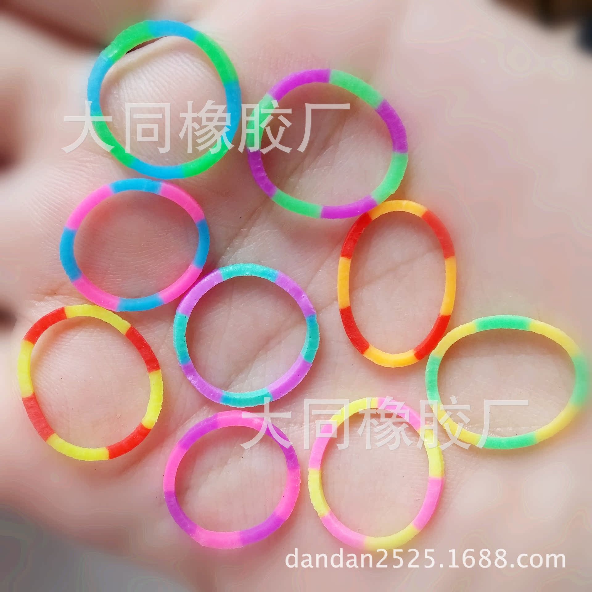 厂家直销彩色分段橡皮筋diy手工彩虹编织手环 8段色rainbow loom