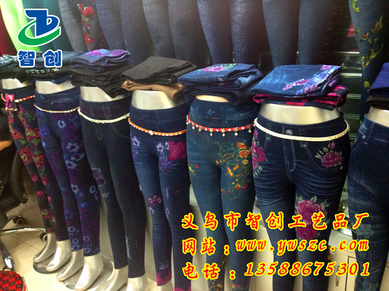 印花牛仔打底裤11