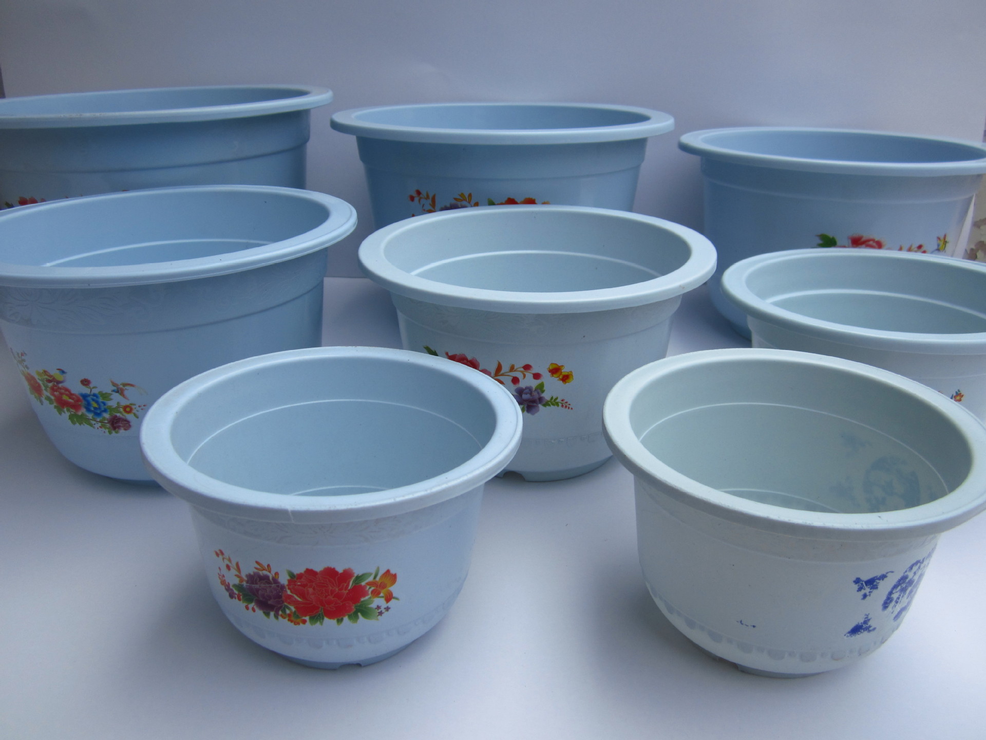 圆形塑料水培无孔花盆种碗莲荷花花盆生产批发底部不漏水水培花盆