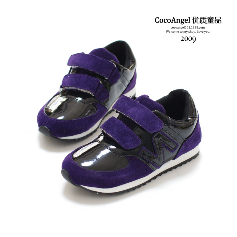 2014秋款 儿童休闲鞋 韩国金属色N字鞋 男童女童潮款运动鞋 蓝色