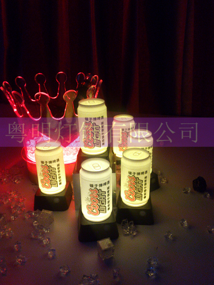 创意led充电酒吧台灯 发光易拉罐酒瓶 酒店 ktv服务提示装饰桌灯