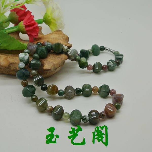 河南南阳批发供应天然印度玛瑙项链 印度七彩玛瑙项链详情 中国供应