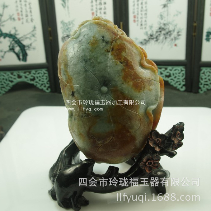 玲珑福玉器翡翠原石加工来料雕刻龙件生意兴隆玩件玉石手把件雕刻