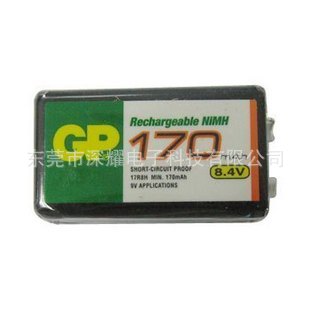 GP超霸9V充電電池卡裝170mAh--28.00