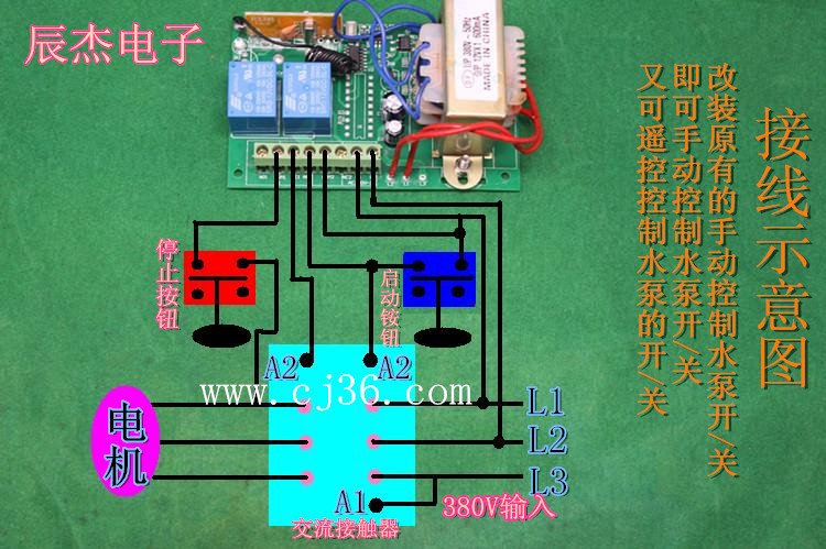 380v水泵遥控开关 3000米远距离遥控器 浇地用远程遥控开关