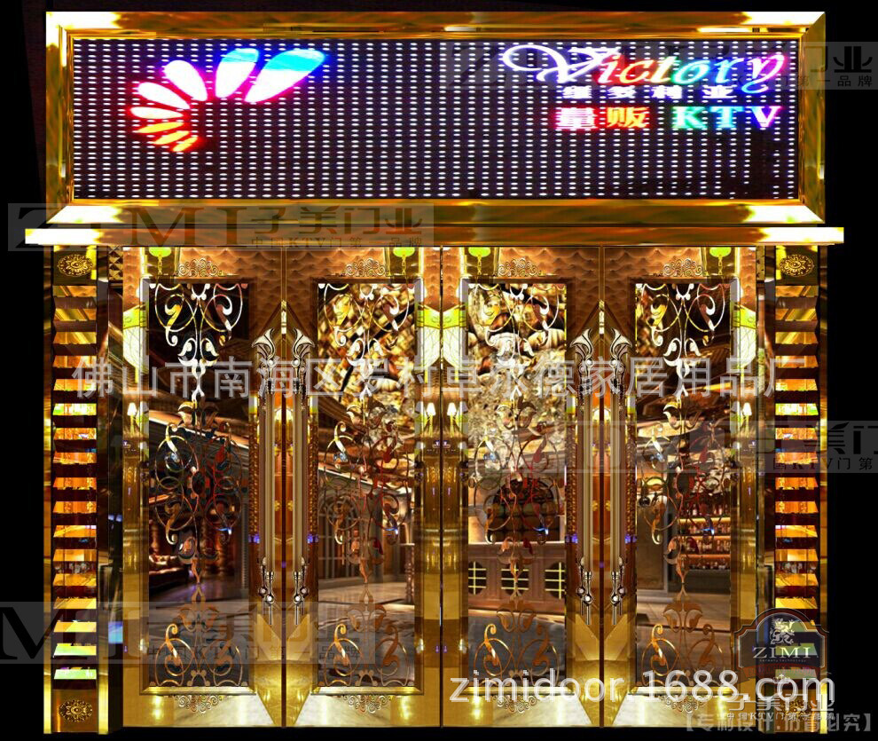 路易ktv门,豪华钢质入户大门,不锈钢双开大门,夜场酒吧大门
