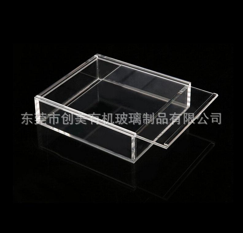 推拉式有盖亚克力展示礼品盒 透明有机玻璃包装盒 推盖压克力盒子