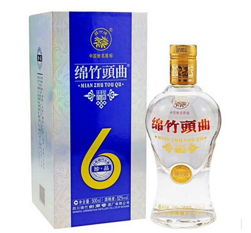 批发剑南春绵竹头曲6号精品 52度/38度500ml 浓香型白酒