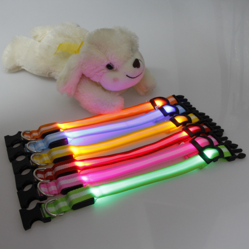 2.5cm条纹光纤狗项?个规?个颜 发光狗项 (1)