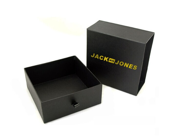 高档黑色 抽屉盒皮带盒 抽拉盒 天地盖纸盒 饰品包装盒可订做