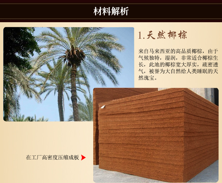 厂家直销 针织面料弹簧椰棕床垫 席梦思弹簧床垫 22cm厚弹簧床垫