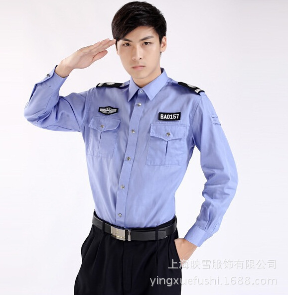 厂家直供工作服制服 警察专用面料保安衬衫 订做批发新款保安制服