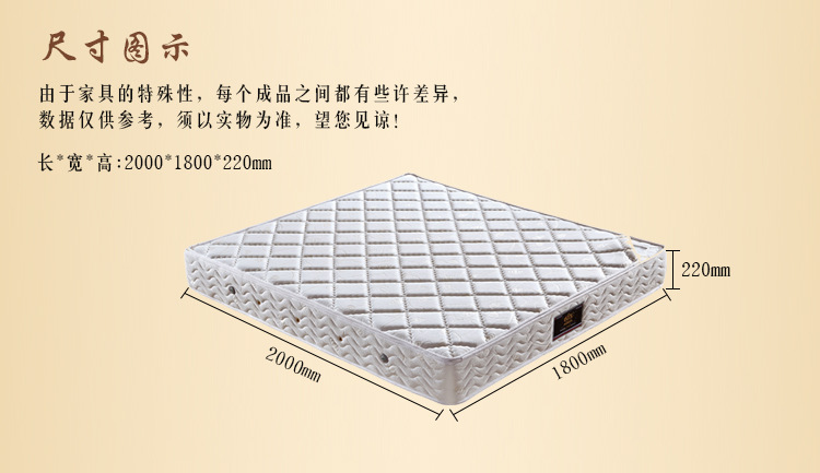 厂家促销3E椰梦维环保椰棕针织面料弹簧22cm席梦思床垫质量保证