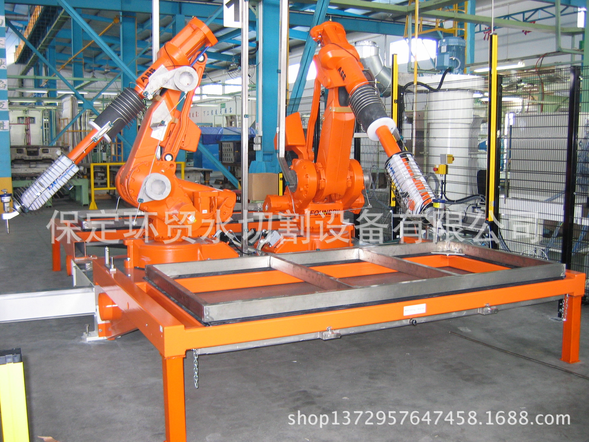 发那科 abb 封闭式机器人高压水刀切割 汽车内饰切割平台