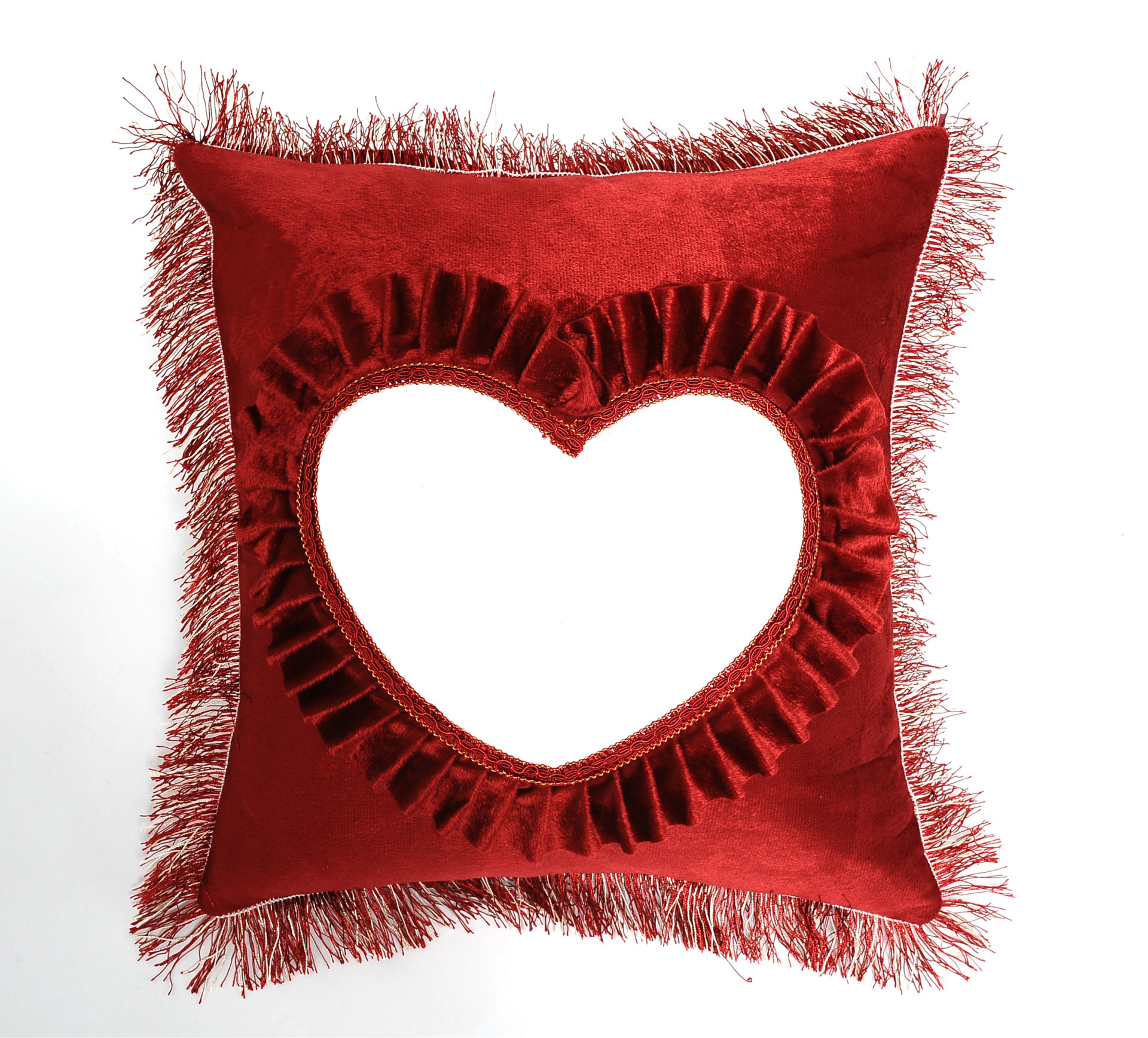 P24 欧式抱枕-酒红心形