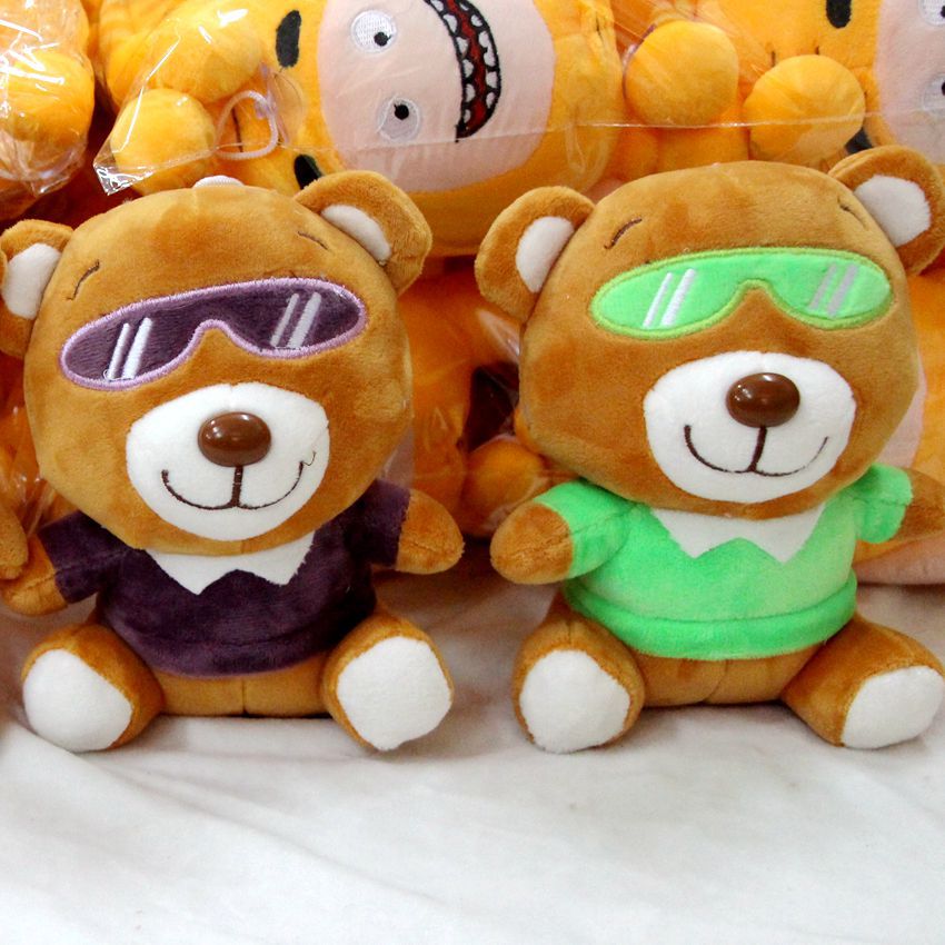 毛绒玩具眼镜熊 来图来样定做眼镜熊 眼镜熊厂家直销欢迎订购