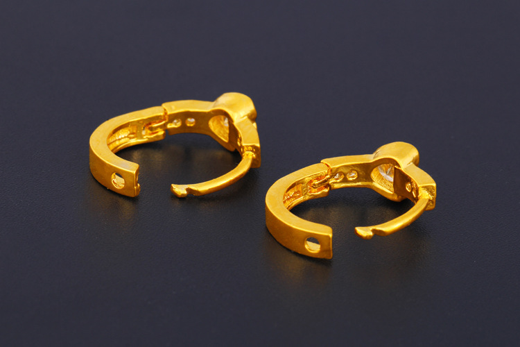 镀24k黄金耳环 满天星耳环 保色 厂家直销 黄铜镀金饰品批发