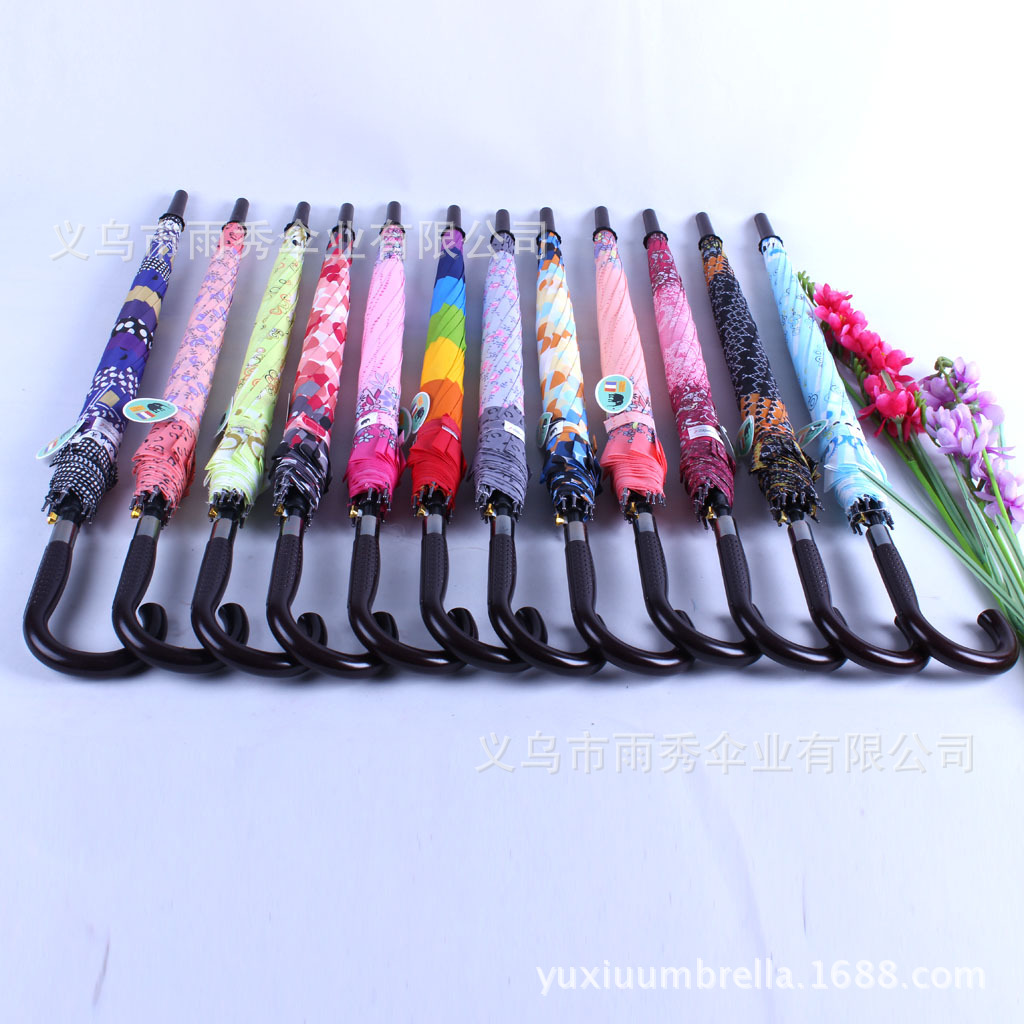 雨秀 花色直杆雨伞现货 批发