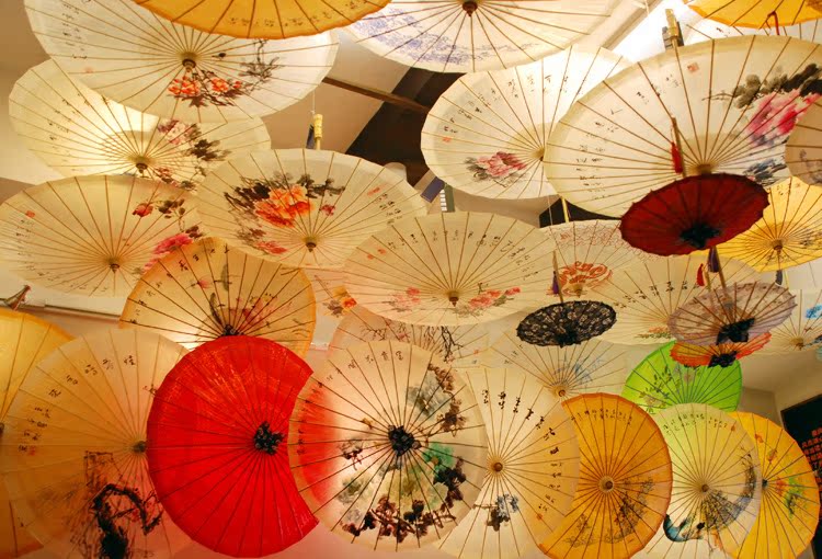 国画古典手绘油纸伞双层伞纸工艺伞防雨防晒小满玉兰清新淡雅古伞