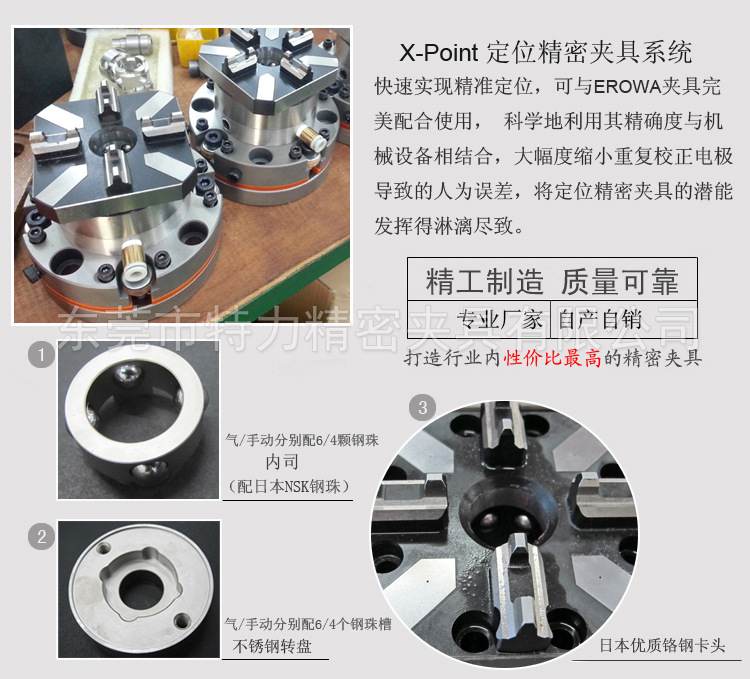 erowa治具 优质高精度80方型edm气动卡盘 erowa夹具006系