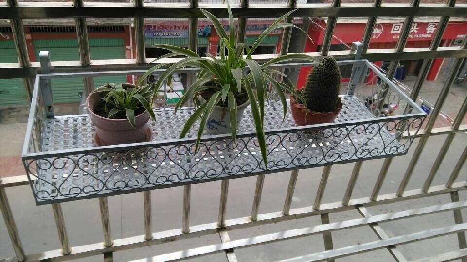铁艺挂篮花架 古德美式复古栏杆花盆架 阳台悬挂式铁艺简易花架