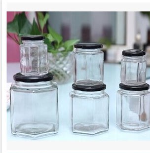 六棱蜂蜜玻璃瓶 250g/500g 六角蜂蜜瓶高档罐头瓶 酱菜瓶 果酱瓶