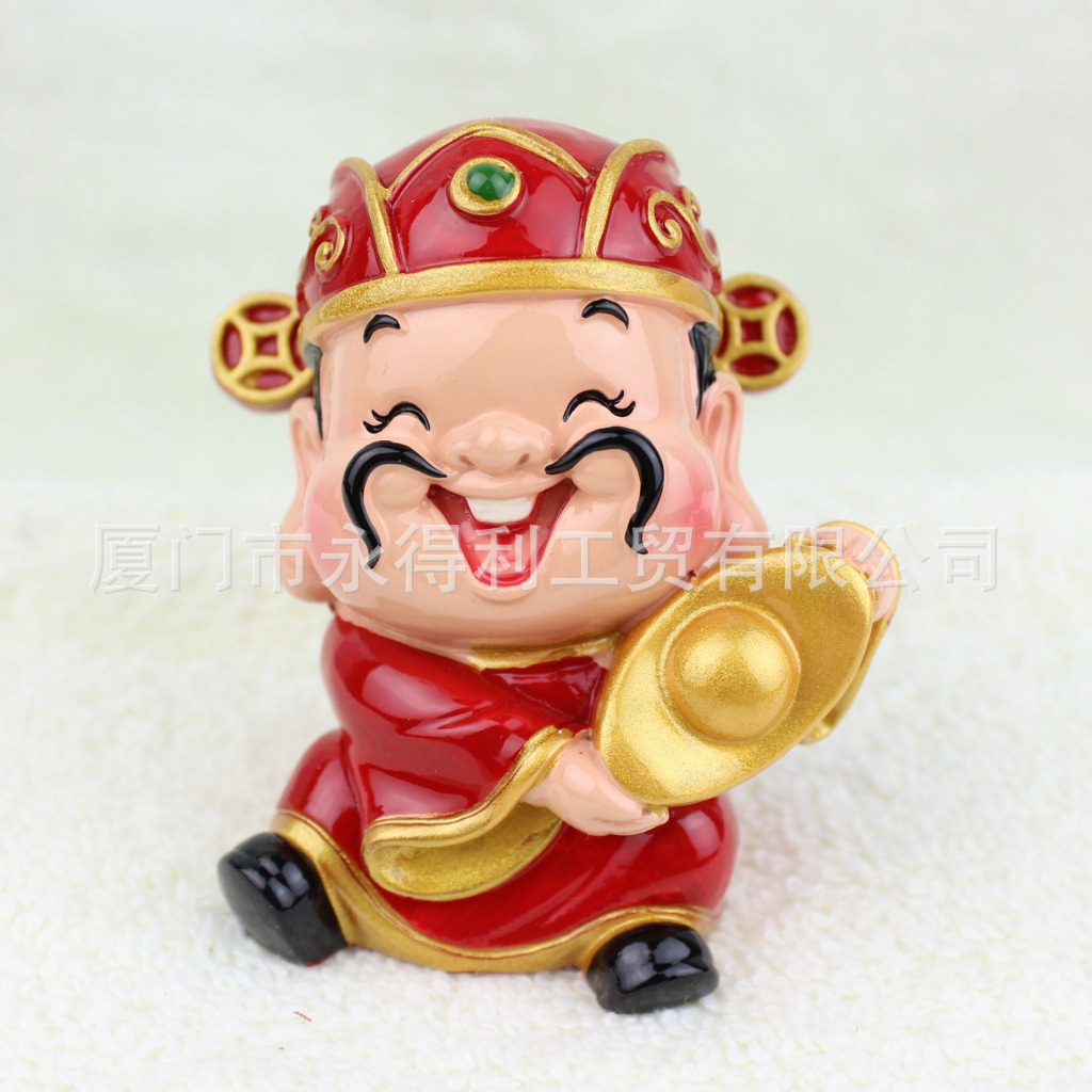 好神公仔6cm千里眼神明居家摆饰工艺品五路财神木雕