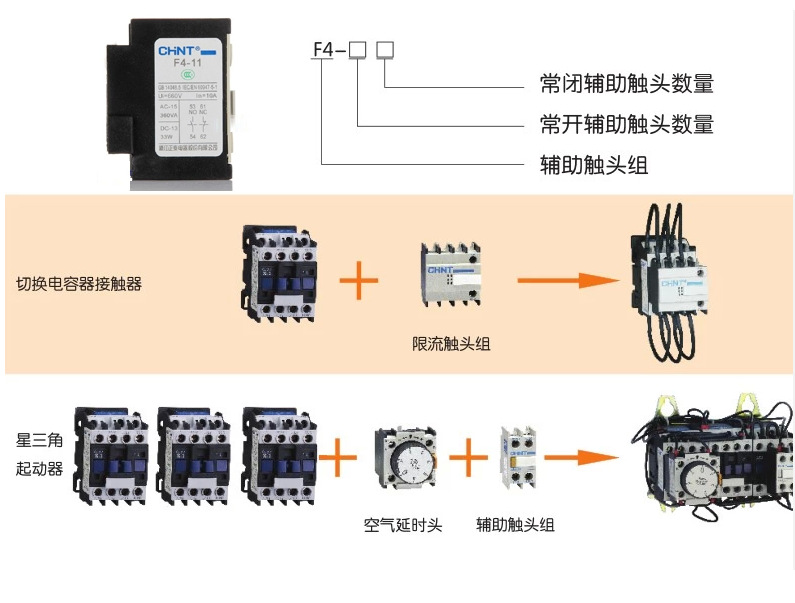 批发 正泰 接触器cjx2辅助触头f4-04/40/22/31/13常开常闭多选