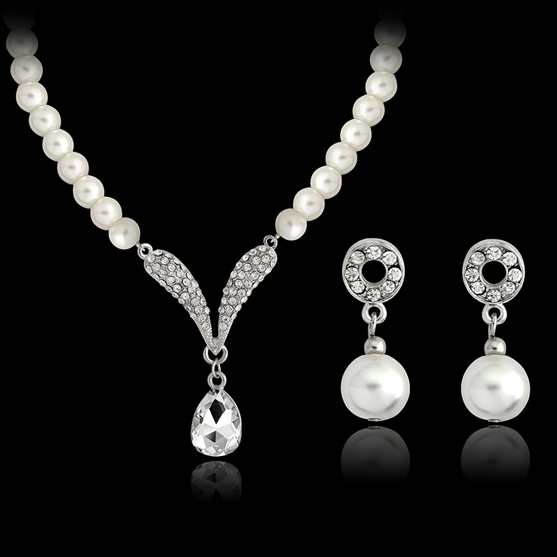 Korean of the Korean / Korean-style Rhinestone + Pearl sets NHDR0163