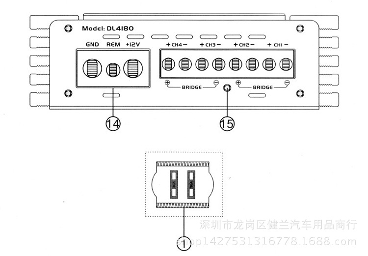 雷道dl4180 汽车功放 4路车载功放 4声道功放 汽车音响改装功放