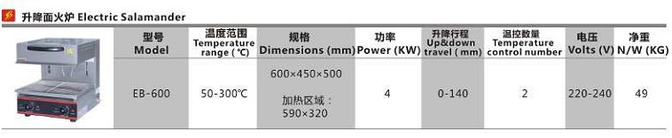 EB-600 lift surface electric stove 0004