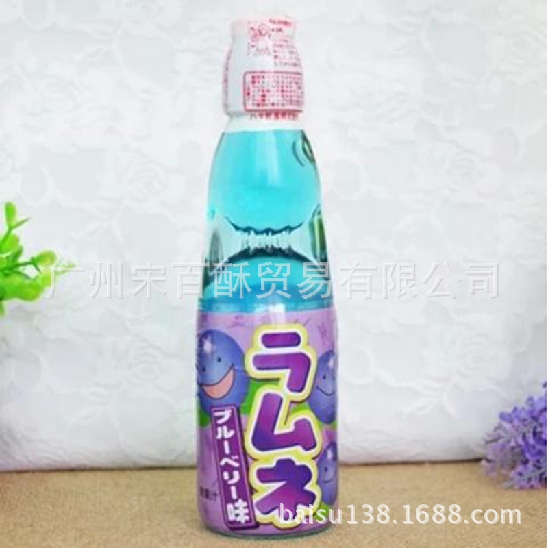 批发日本原装进口饮料哈达波子碳酸弹珠提子味汽水200ml1箱*30瓶