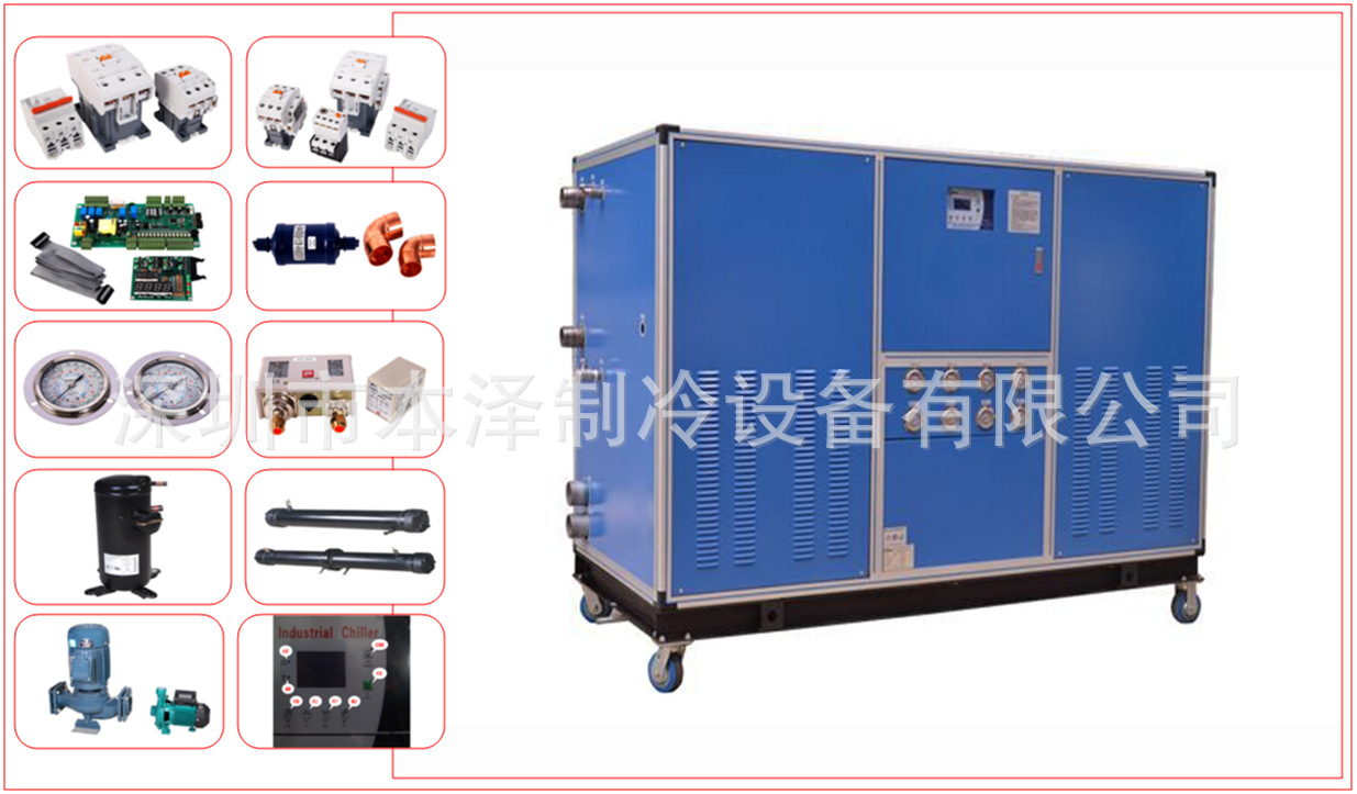 工业水冷式冷水机细节配置图