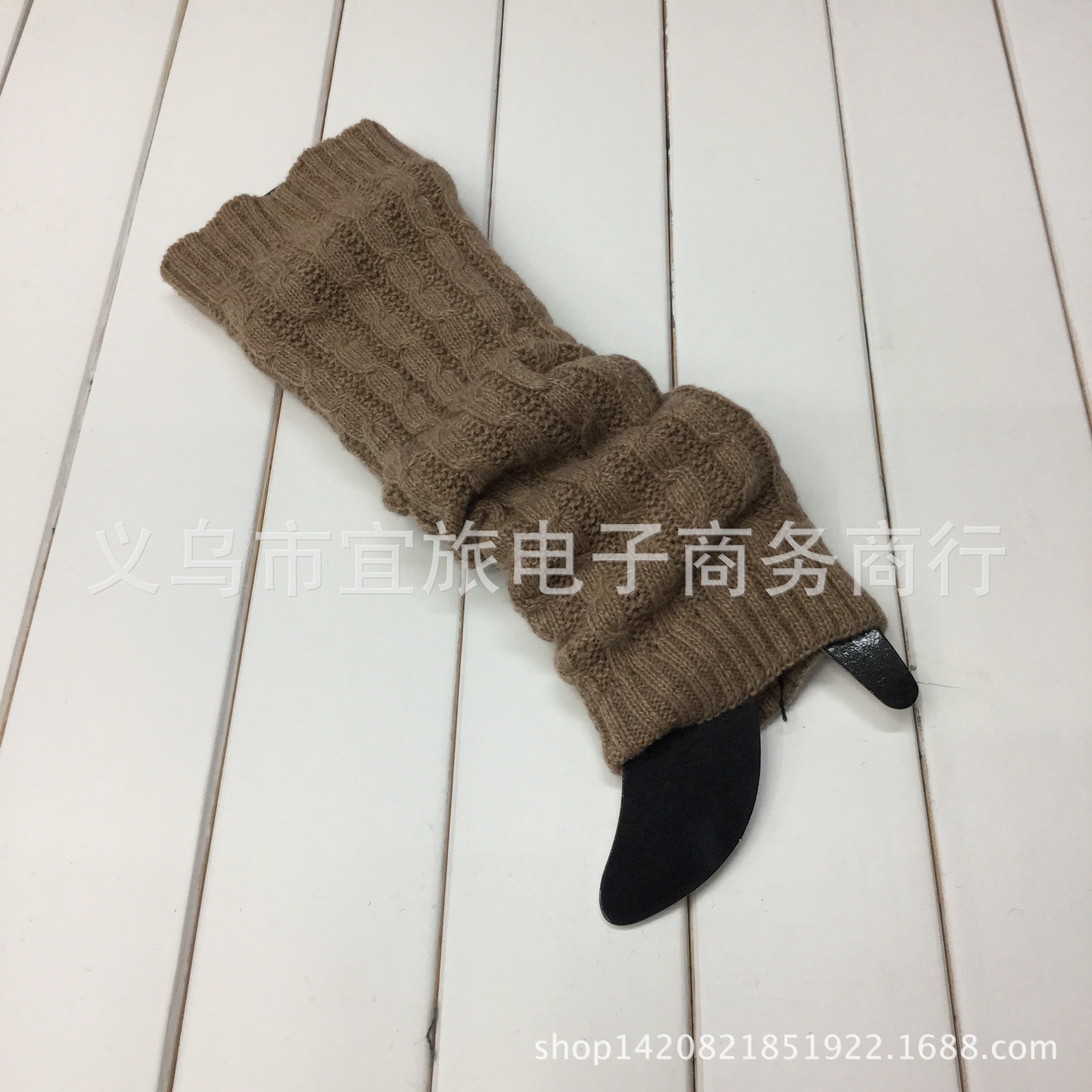 现货韩版保暖毛线针织袜套堆堆腿套麻花款靴套脚套厂家直销