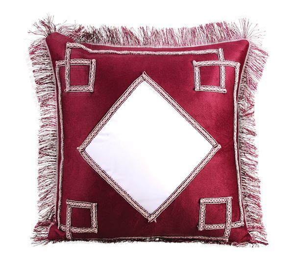 P27 欧式抱枕-紫色菱形