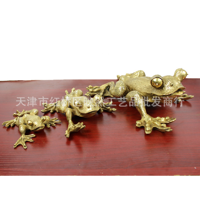 宇卓铜器 纯铜青蛙摆件小号癞蛤蟆金蟾蜍 招财旺财风水铜器工艺品