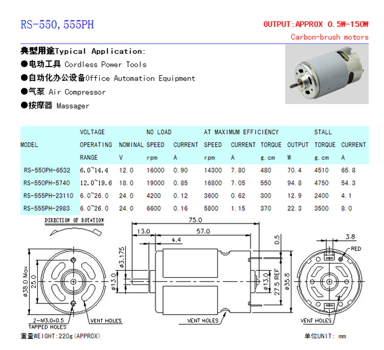 【厂家直销】550/555电动剪刀电机 永磁有刷微电机 小型电动机