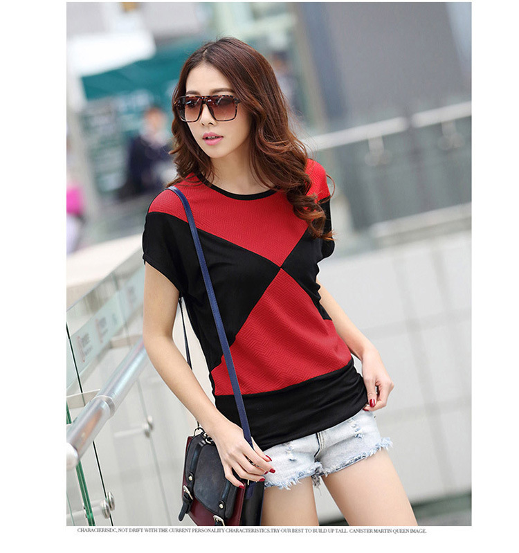 900撞色蝙蝠袖_15