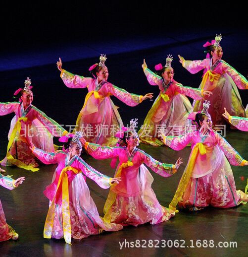 朝鲜族舞蹈阿里郎民族传统服装演出表演服女子群舞百万雄狮定做