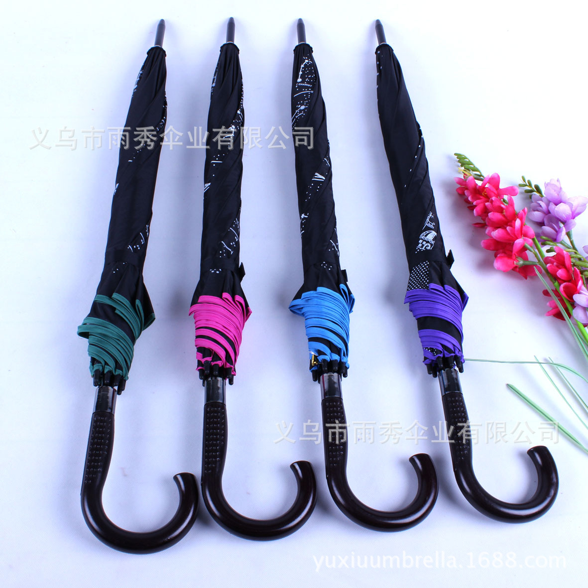 雨秀 银胶布内印刷直杆伞