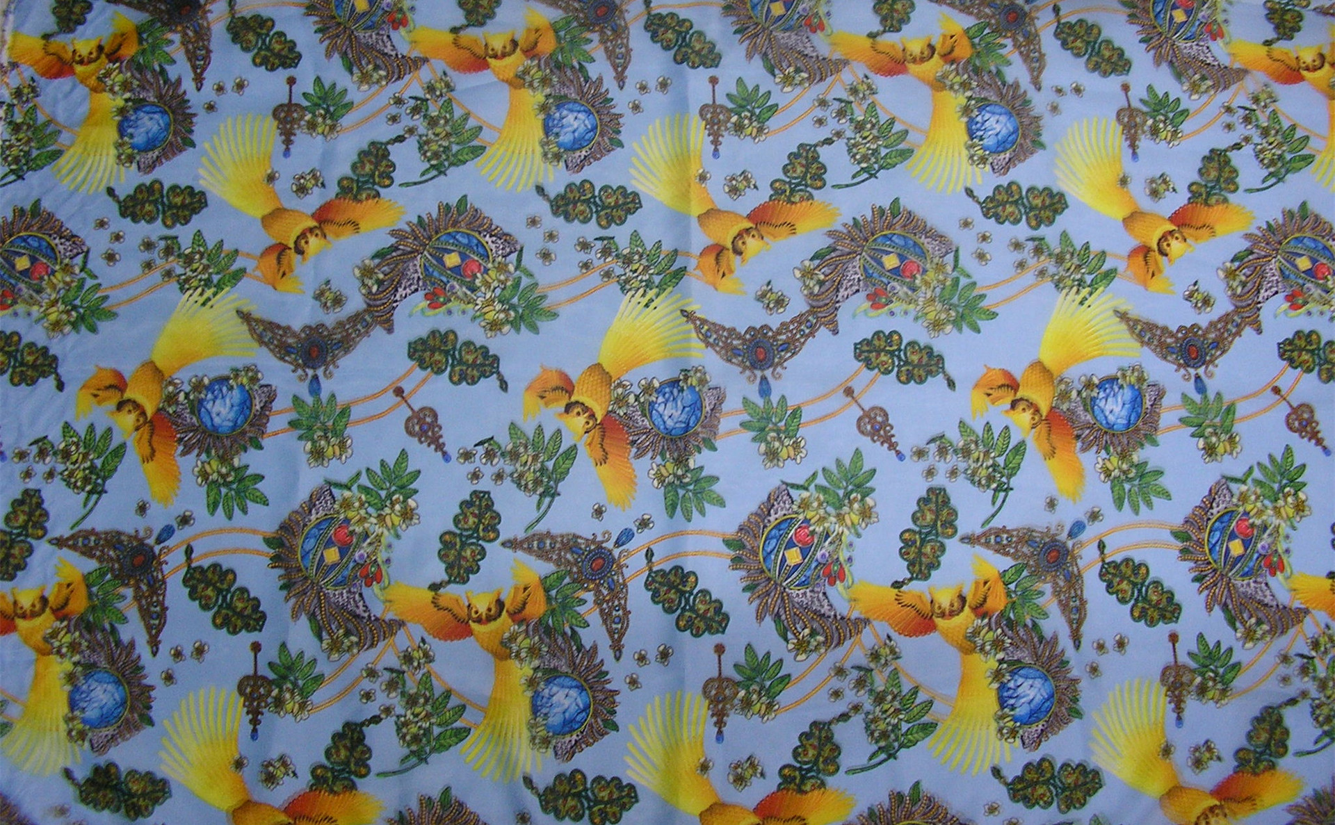 3D歐根紗印花鳥(niǎo)歸巢圖案1a