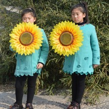 四月天廠家直銷向日葵仿真花兒童運動會入場道具花舞蹈太陽花批發