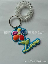 廣告鑰匙扣 不知名配件吊飾 滴塑鑰匙圈公仔 硅膠彈簧繩匙扣定制