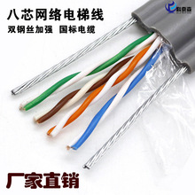 隨行網絡電梯網線雙鋼絲監控網線無氧銅八芯平行電梯電纜
