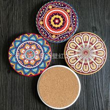 廠家定 做軟木陶瓷杯墊 方形吸水陶瓷杯墊圓形 動漫卡通logo定 制